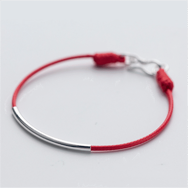 Vue alternative de Silver Tube Couple Bracelet