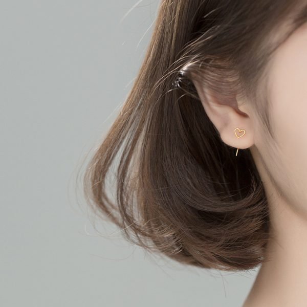 Minimalist Open Heart Earrings