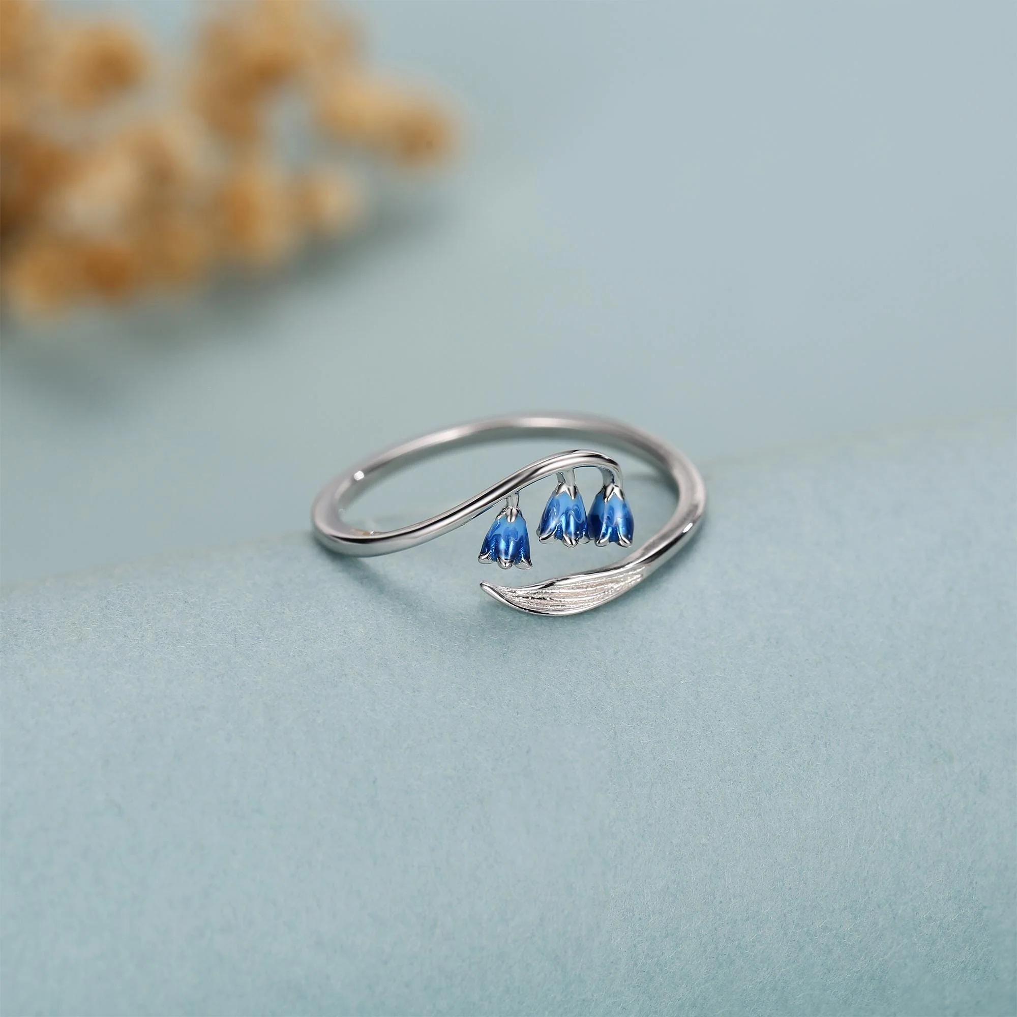 Bluebell Enamel Open Ring - Image 3