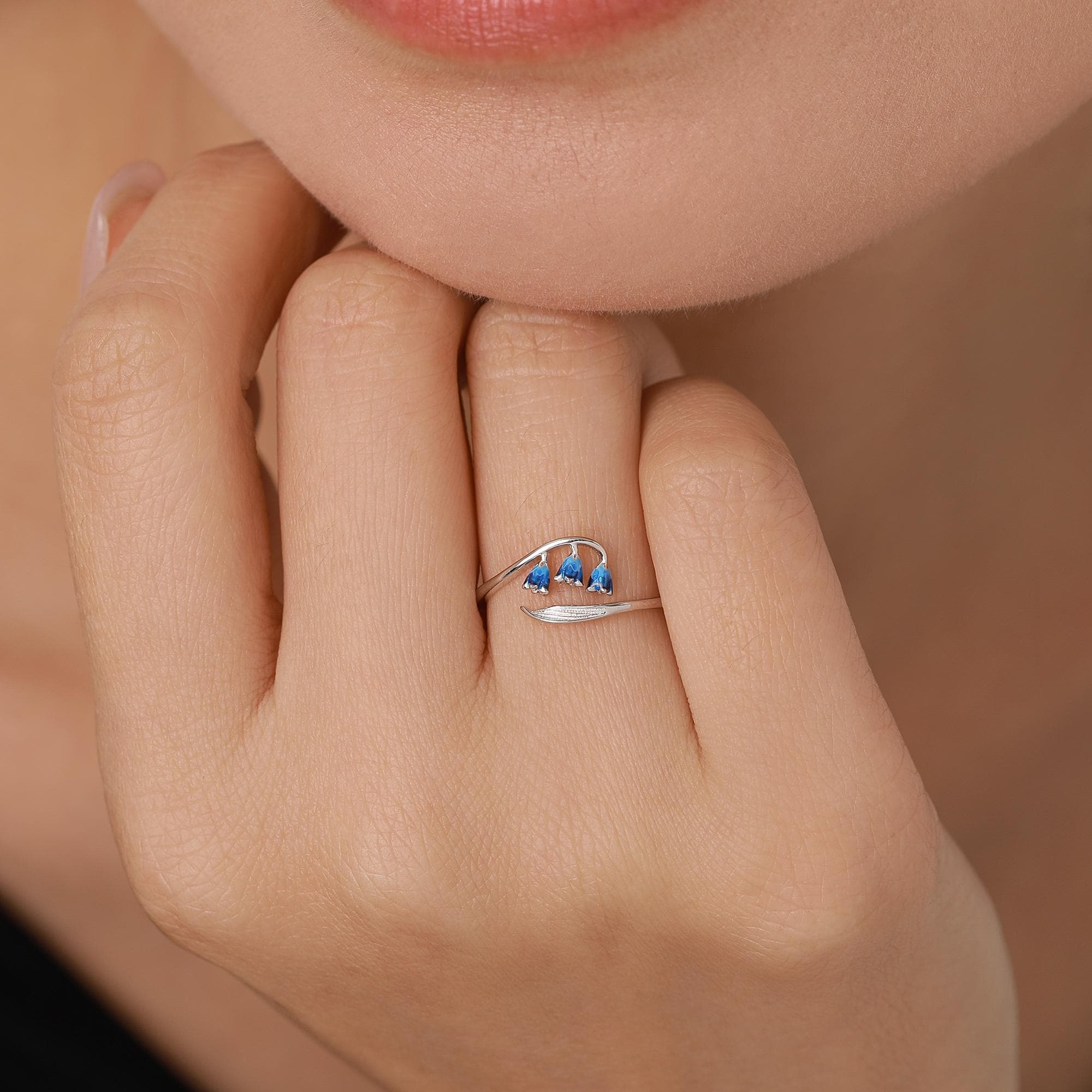 Bluebell Enamel Open Ring