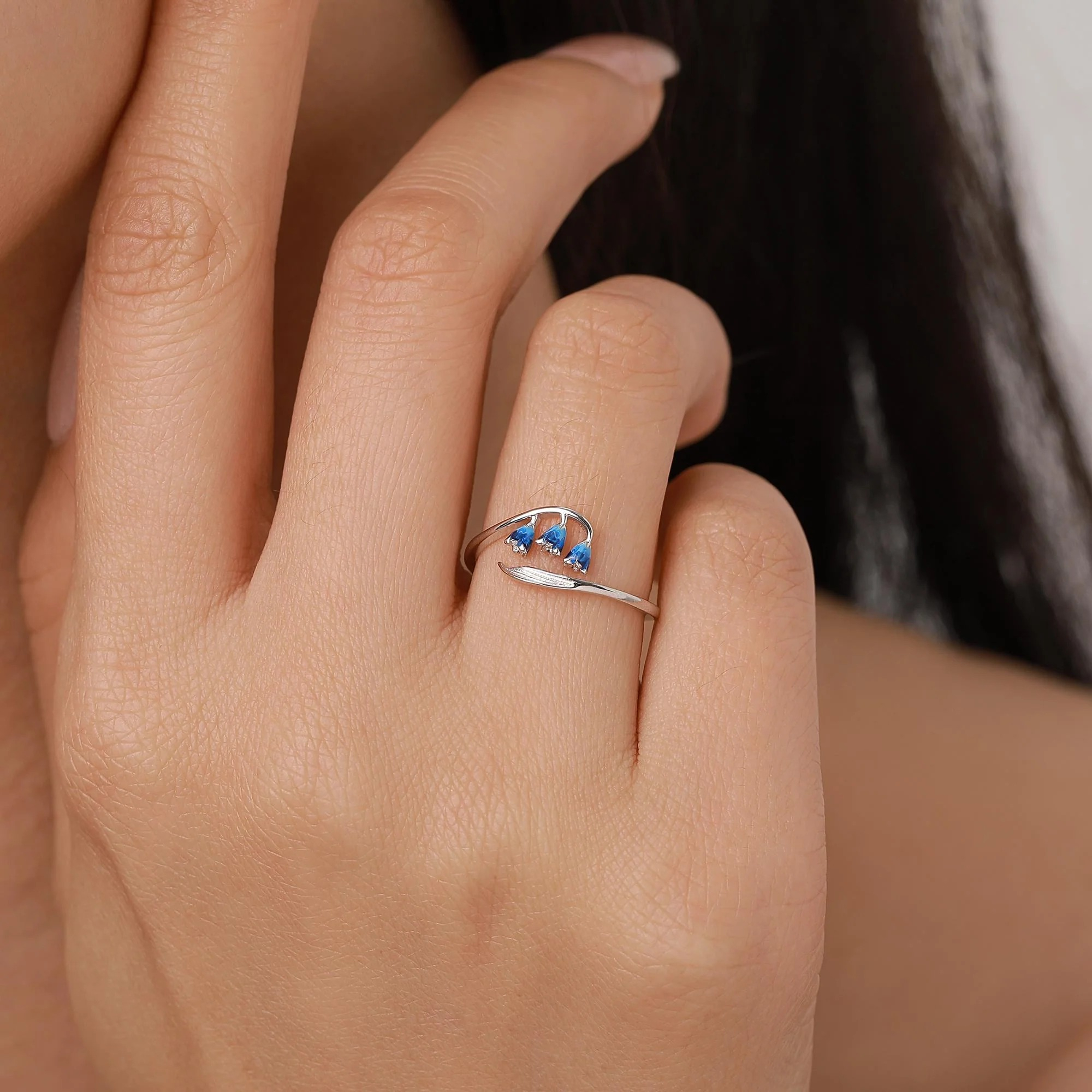 Bluebell Enamel Open Ring - Image 4