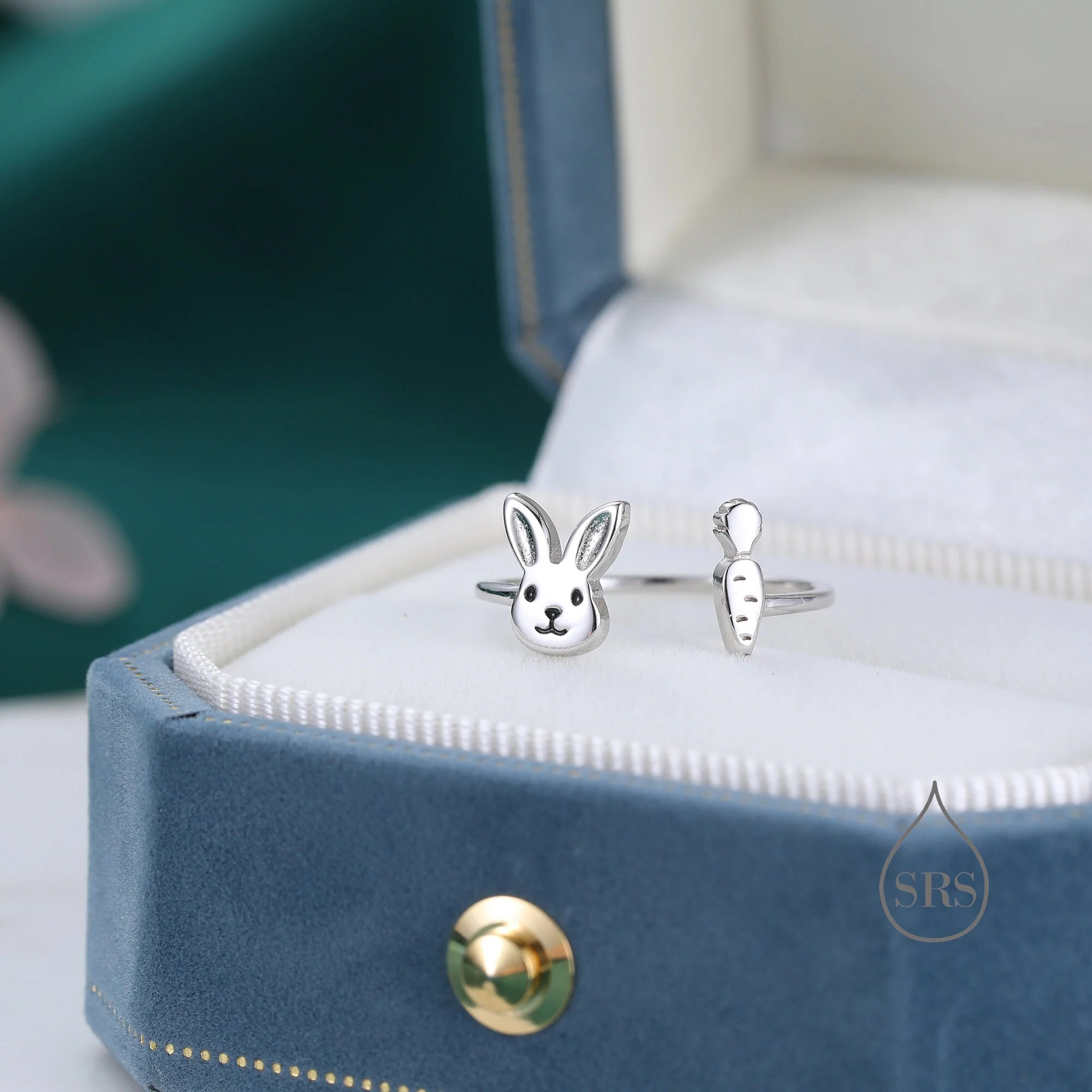 Cute Rabbit & Carrot Open Ring - Image 4