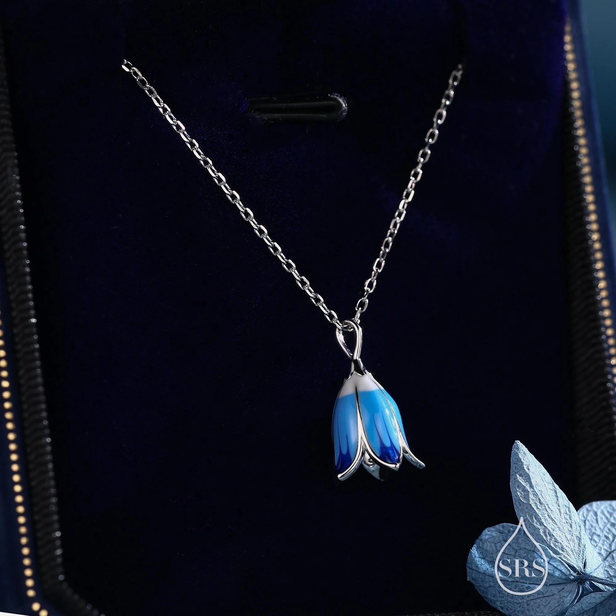 Enamel Bluebell Pendant Necklace - Image 6