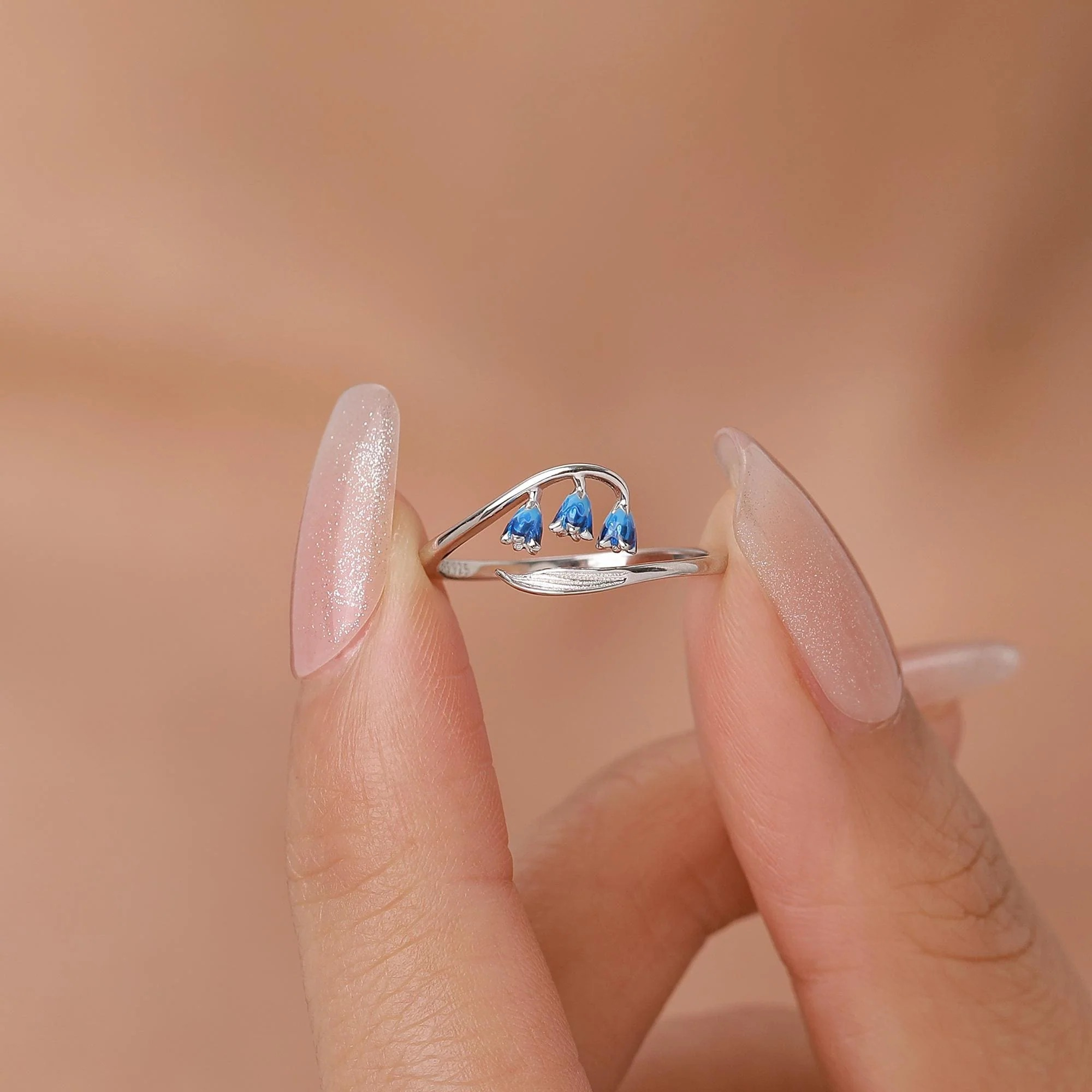Bluebell Enamel Open Ring - Image 5