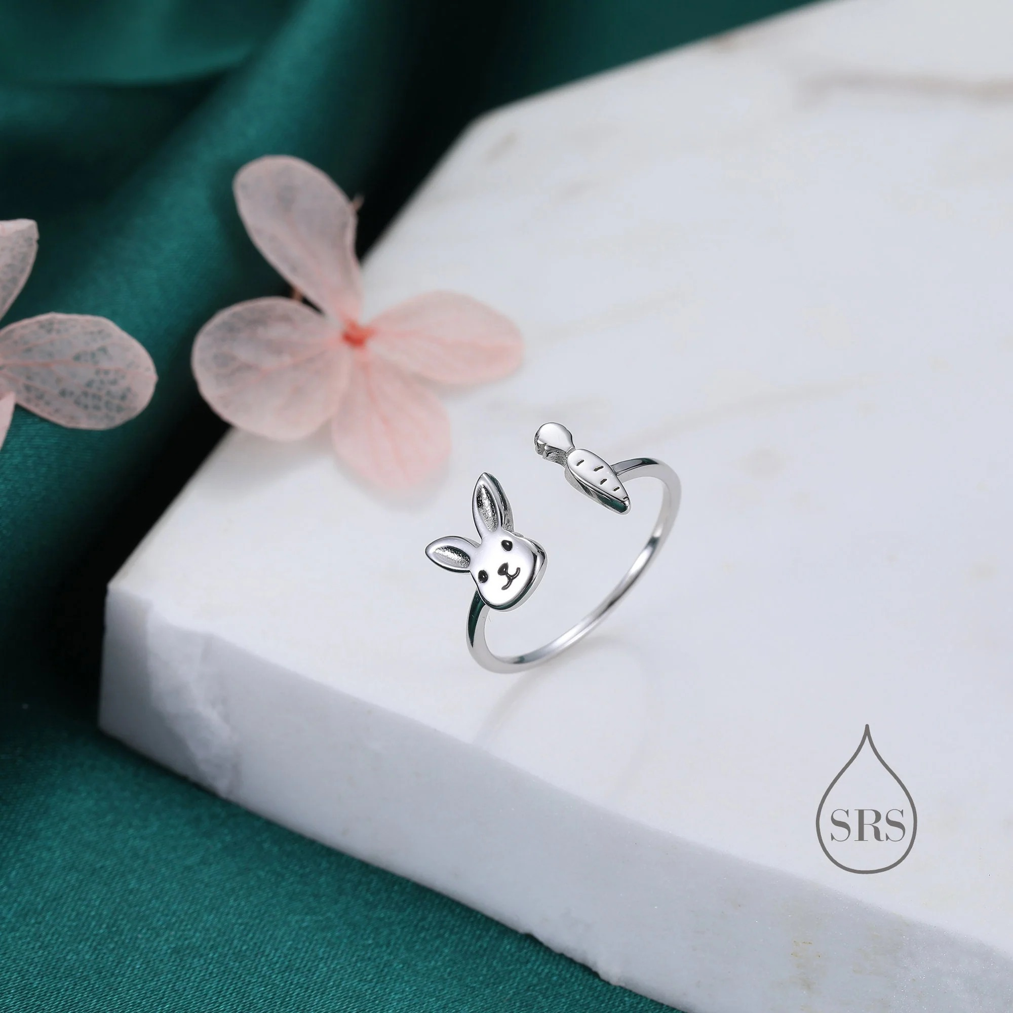 Cute Rabbit & Carrot Open Ring - Image 5