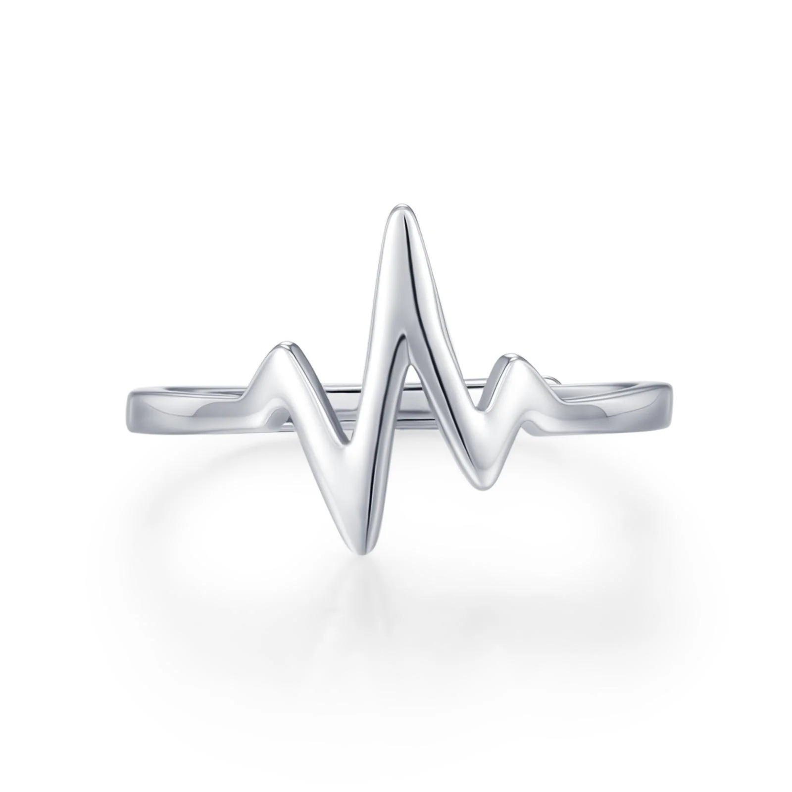Dainty Heartbeat ECG Motif Ring - Image 10