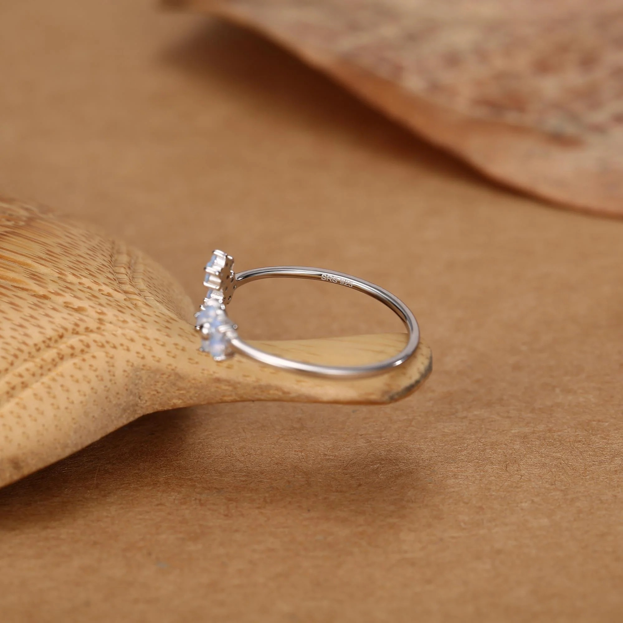 CZ Forget-me-not Flower Bouquet Open Ring - Image 4