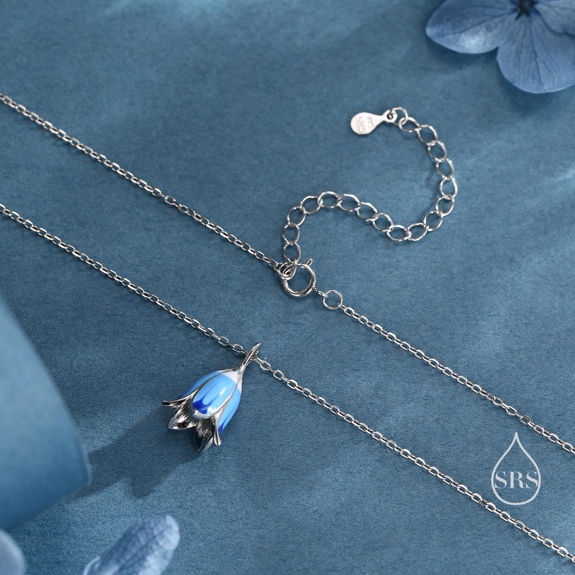 Enamel Bluebell Pendant Necklace - Image 8