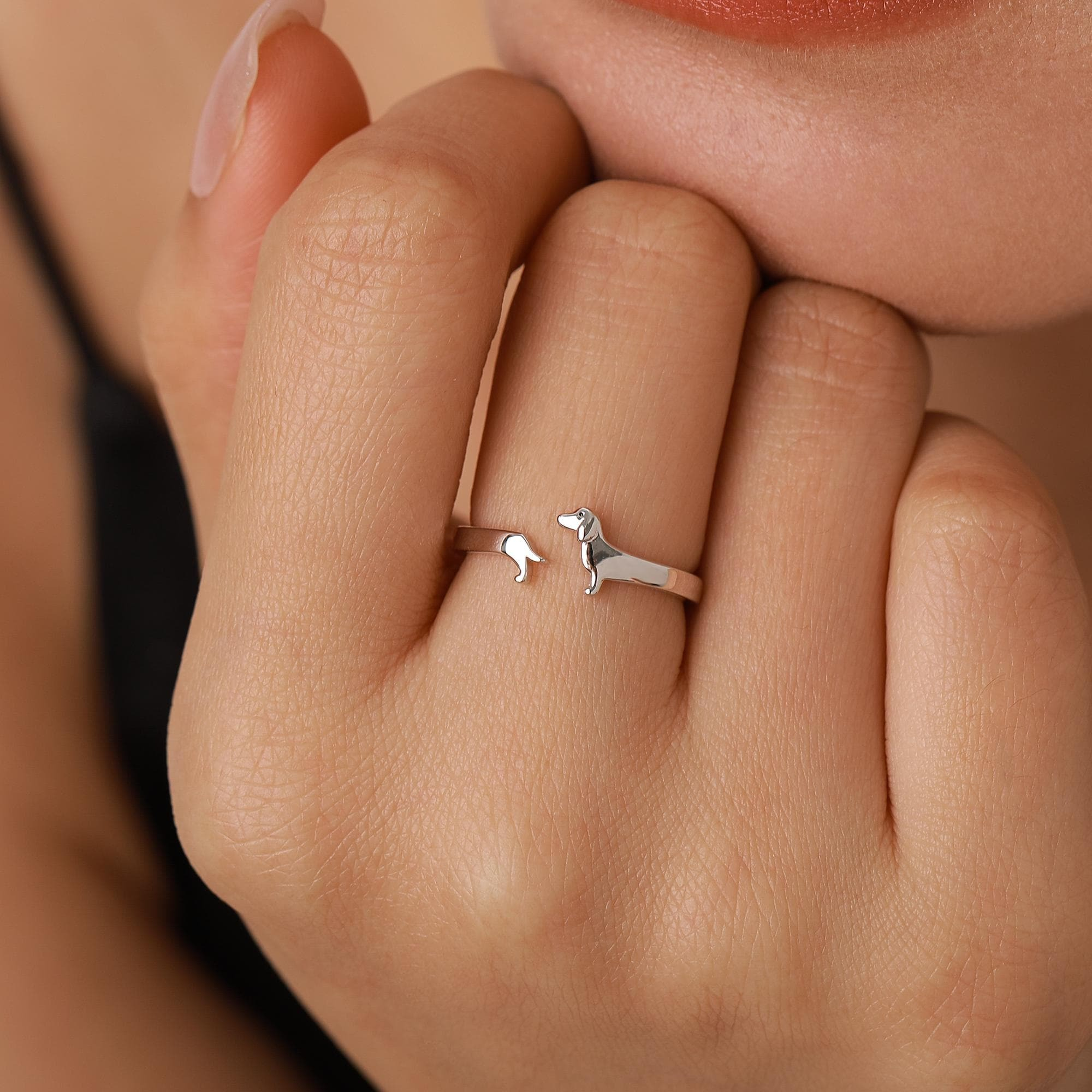 Dachshund Wrap Open Ring