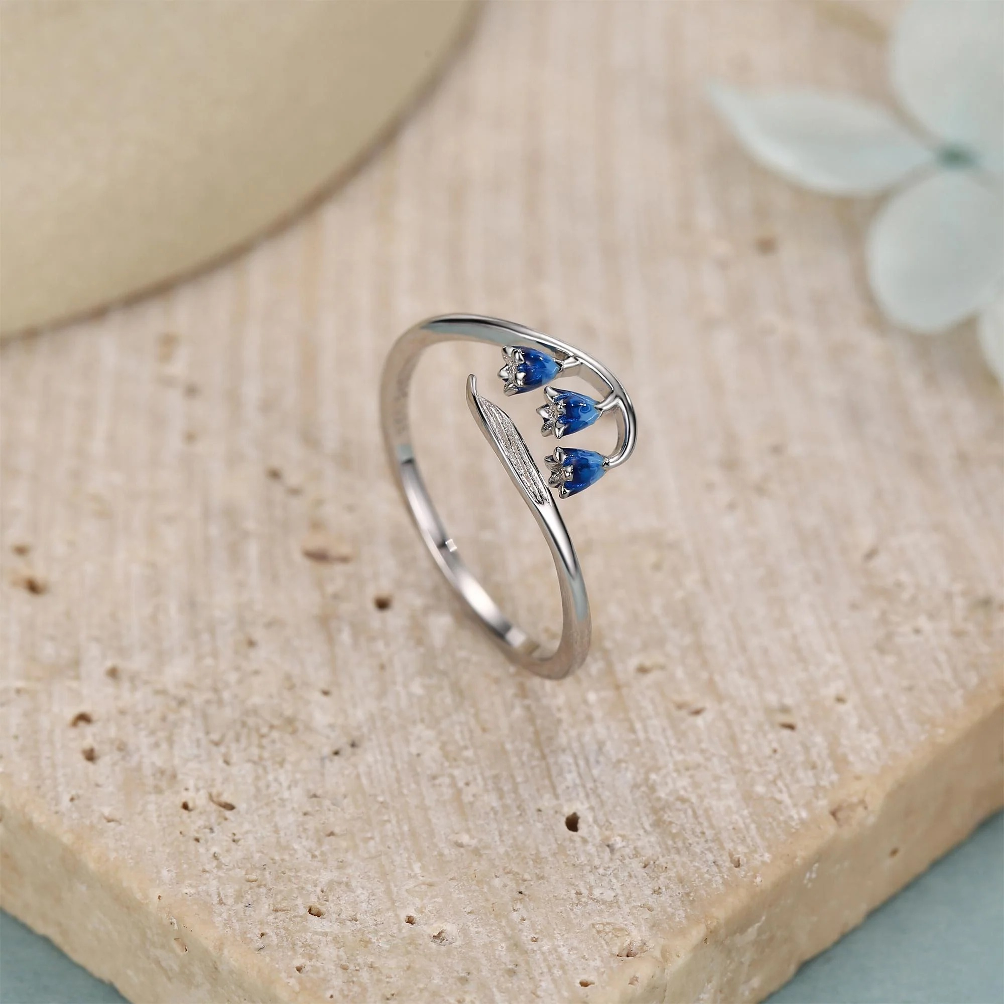 Bluebell Enamel Open Ring - Image 7