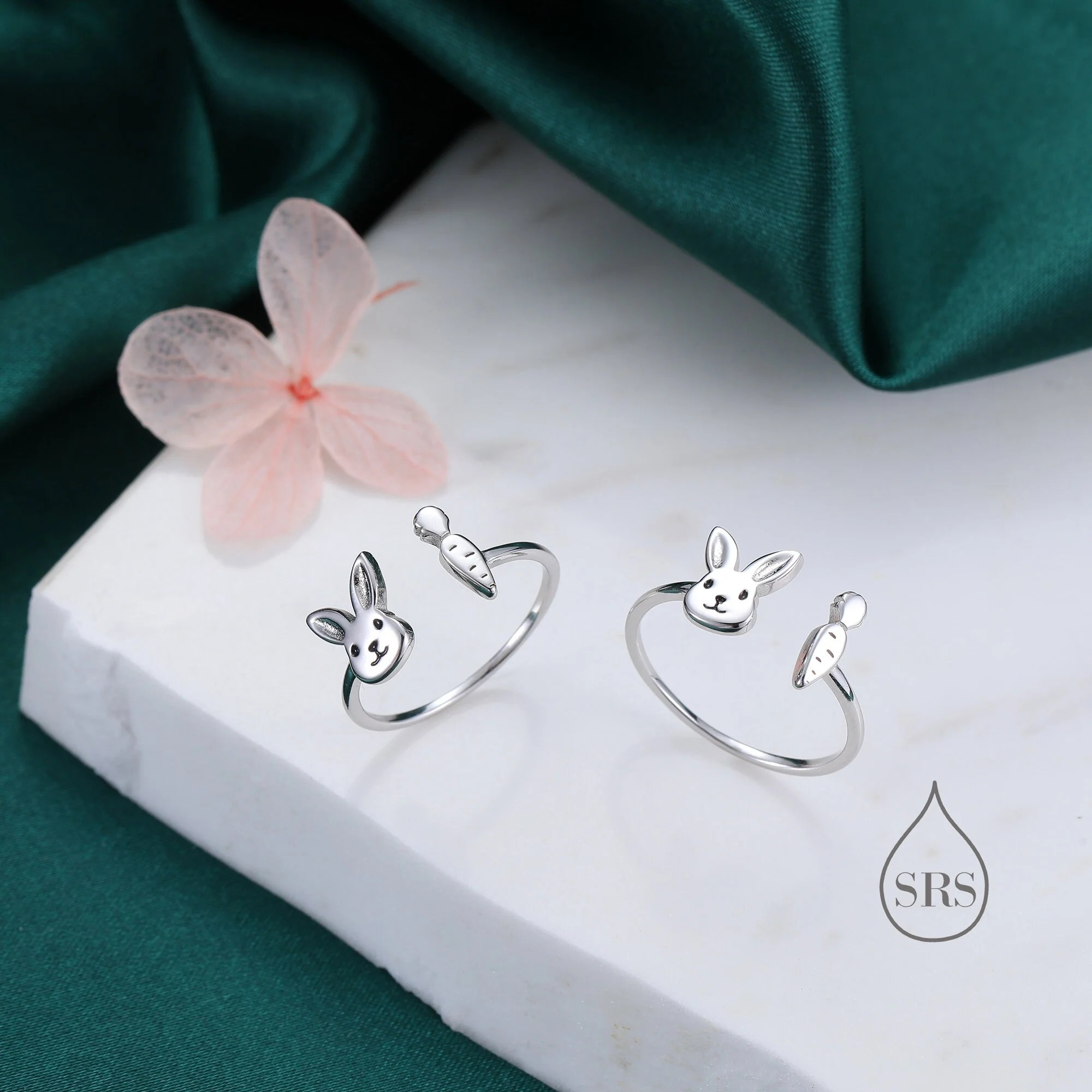 Cute Rabbit & Carrot Open Ring - Image 7