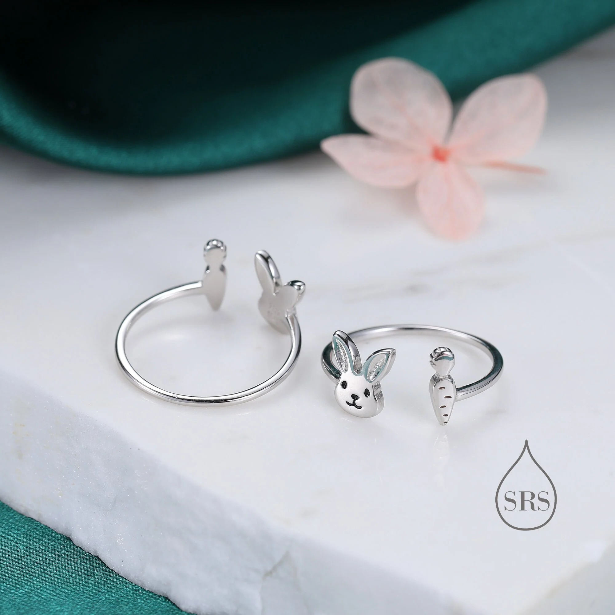 Cute Rabbit & Carrot Open Ring - Image 8