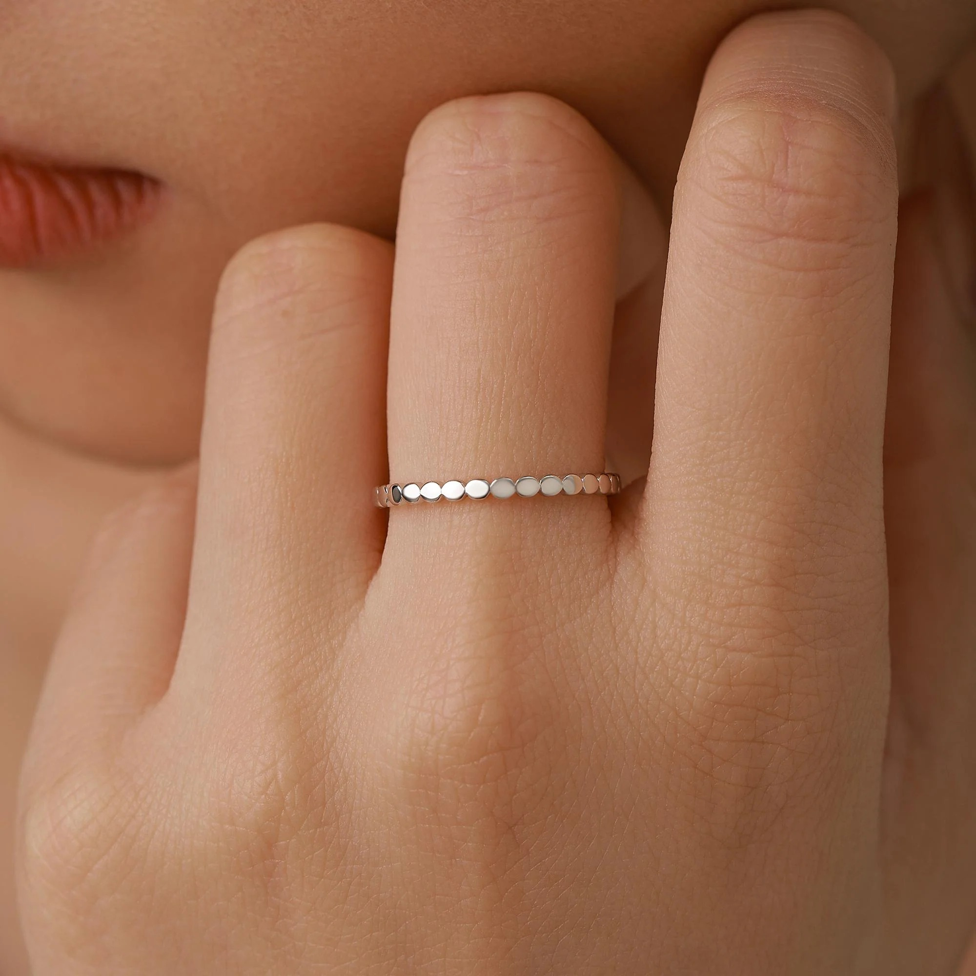 Beaded Dot Stacking Ring