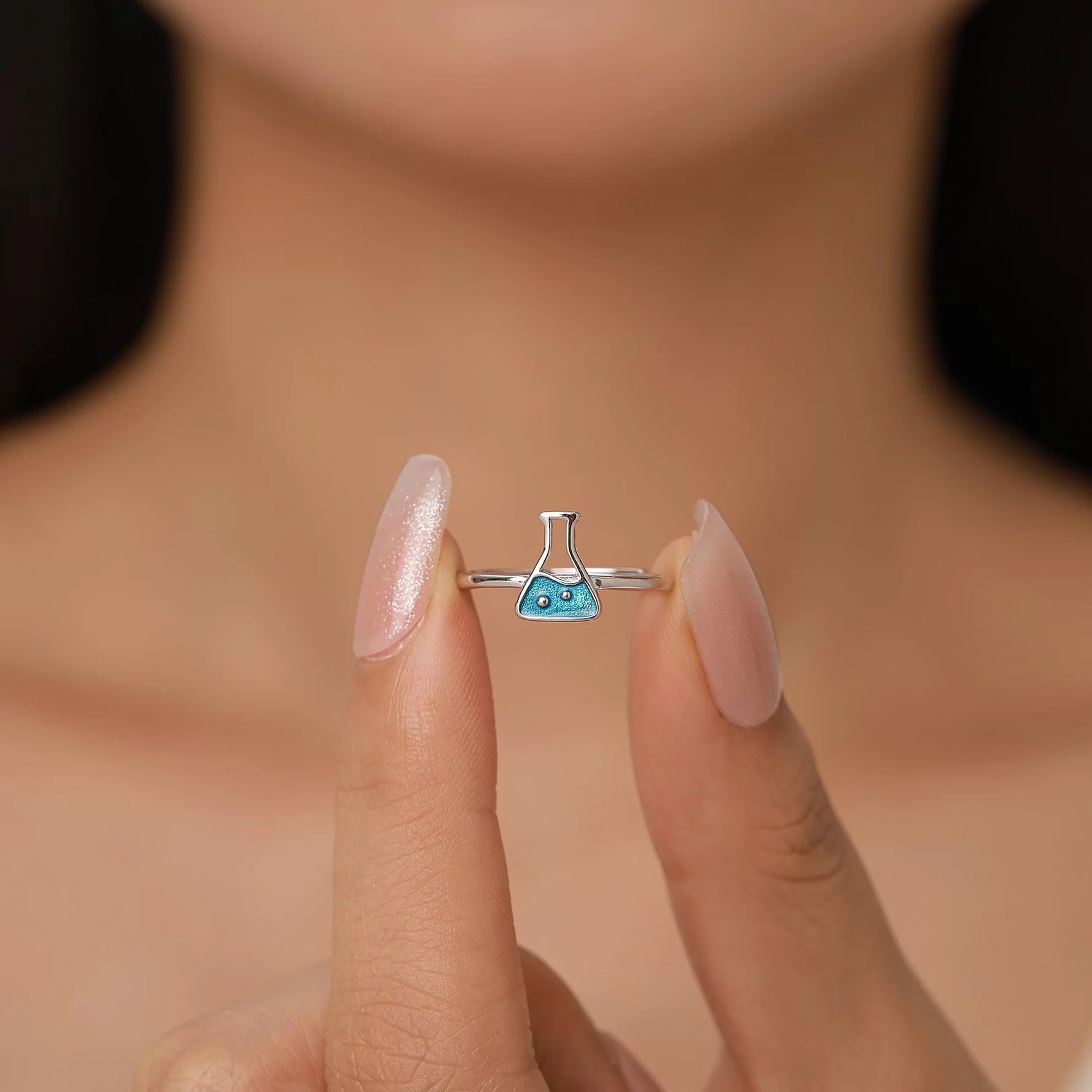 Sterling Silver Chemistry Flask Ring