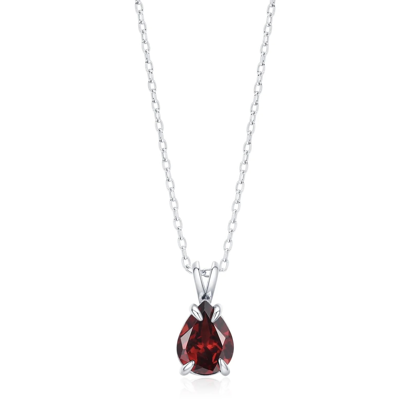 Garnet Teardrop Pendant Necklace - Image 7