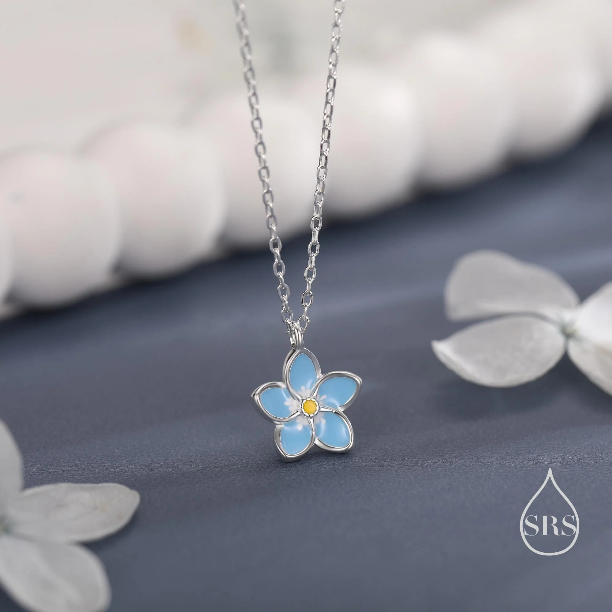 Enamel Flower Pendant Necklace - Image 5