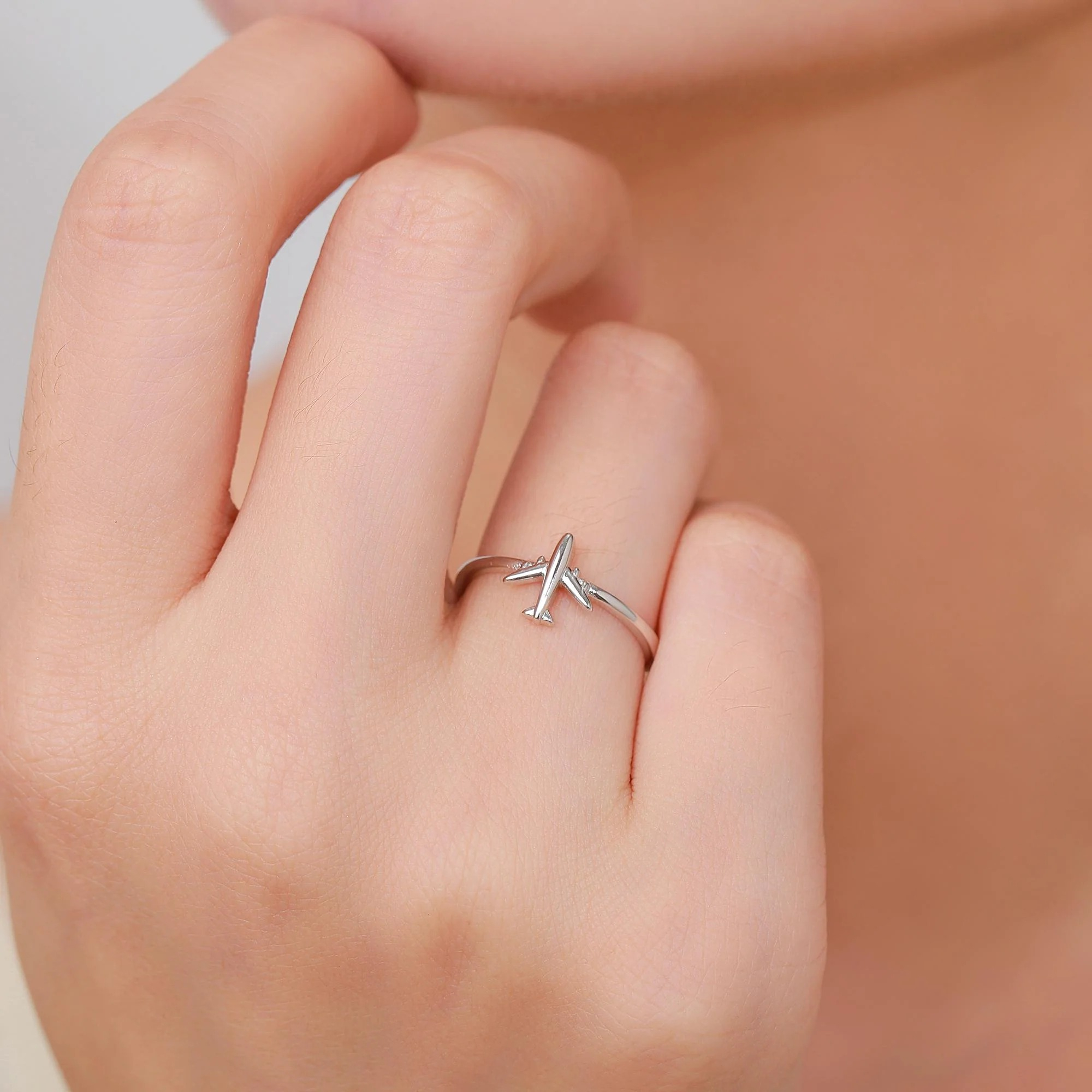 Tiny Plane Motif Ring