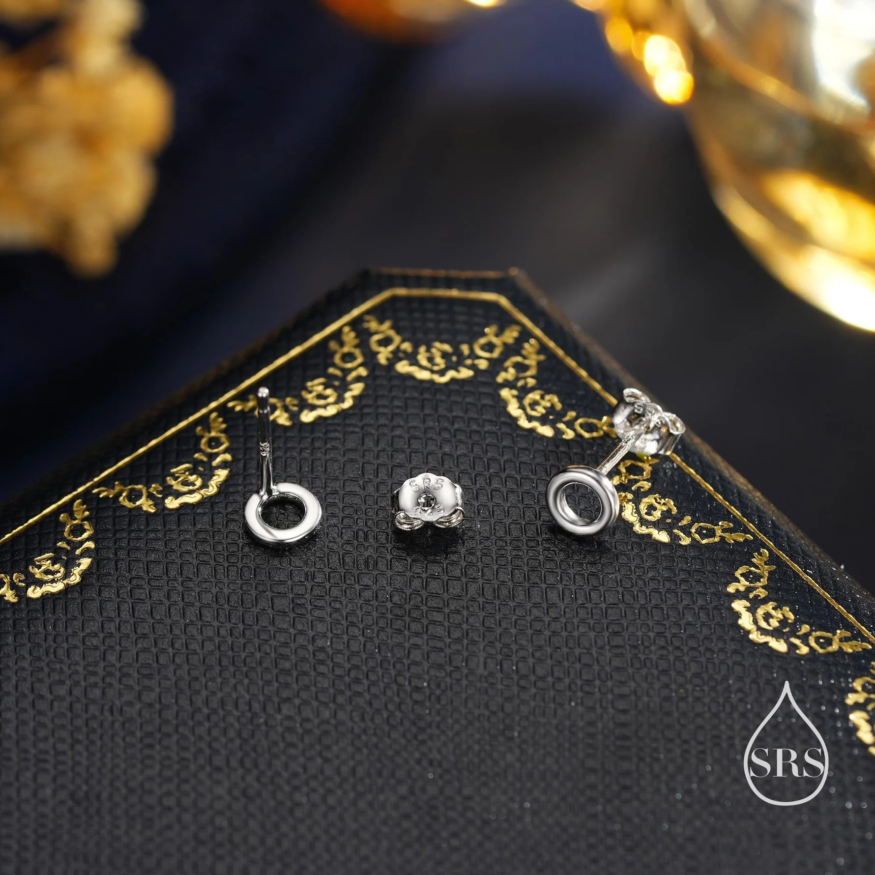 Tiny Open Circle Stud Earrings - Image 8
