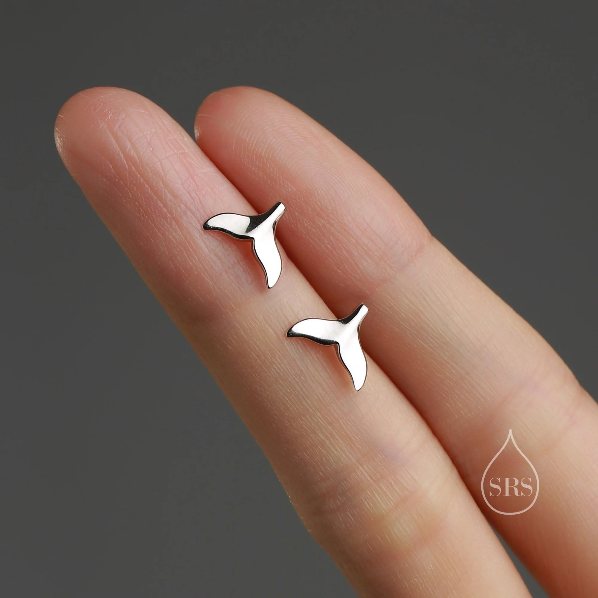 Whale Tail Stud Earrings - Image 3