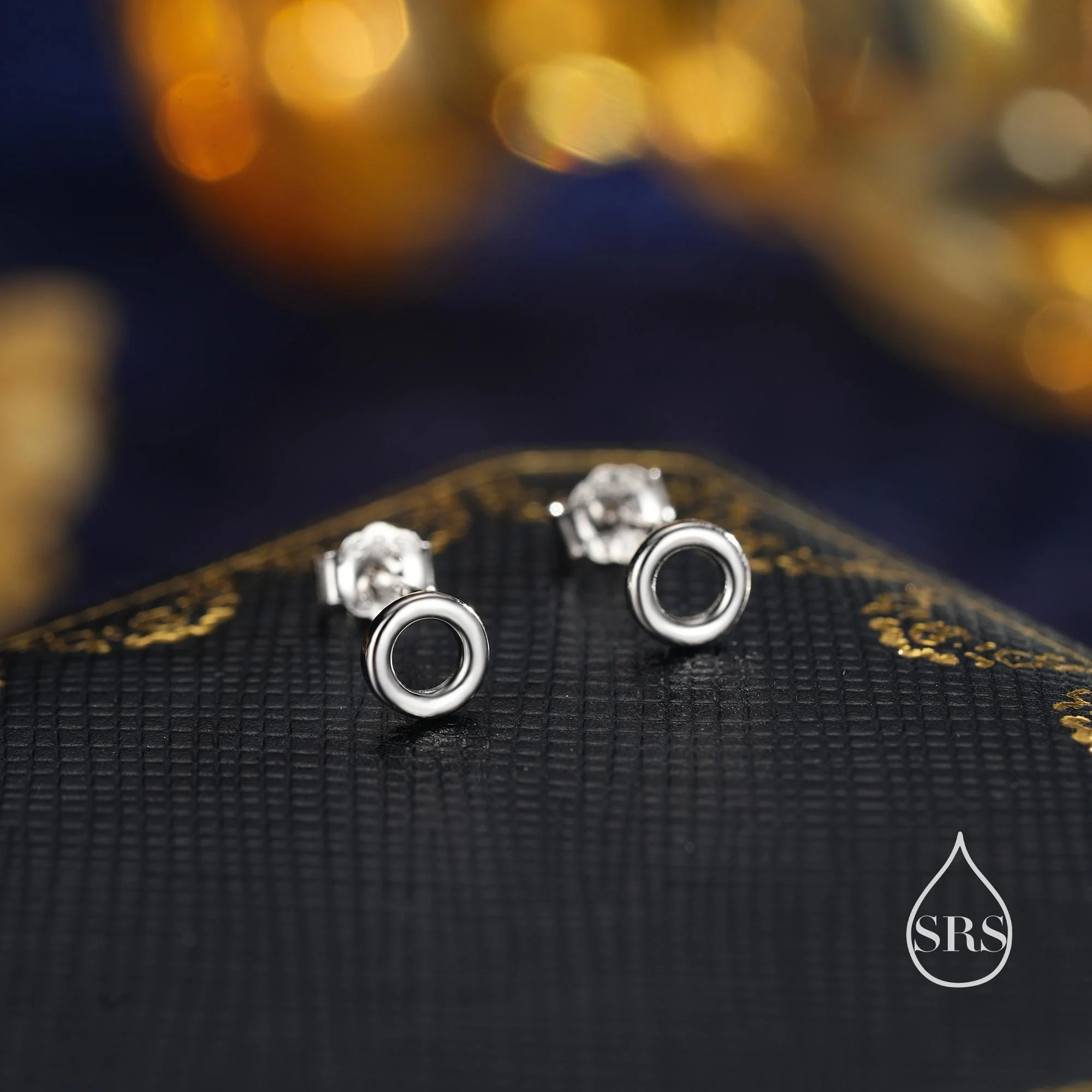 Tiny Open Circle Stud Earrings - Image 3