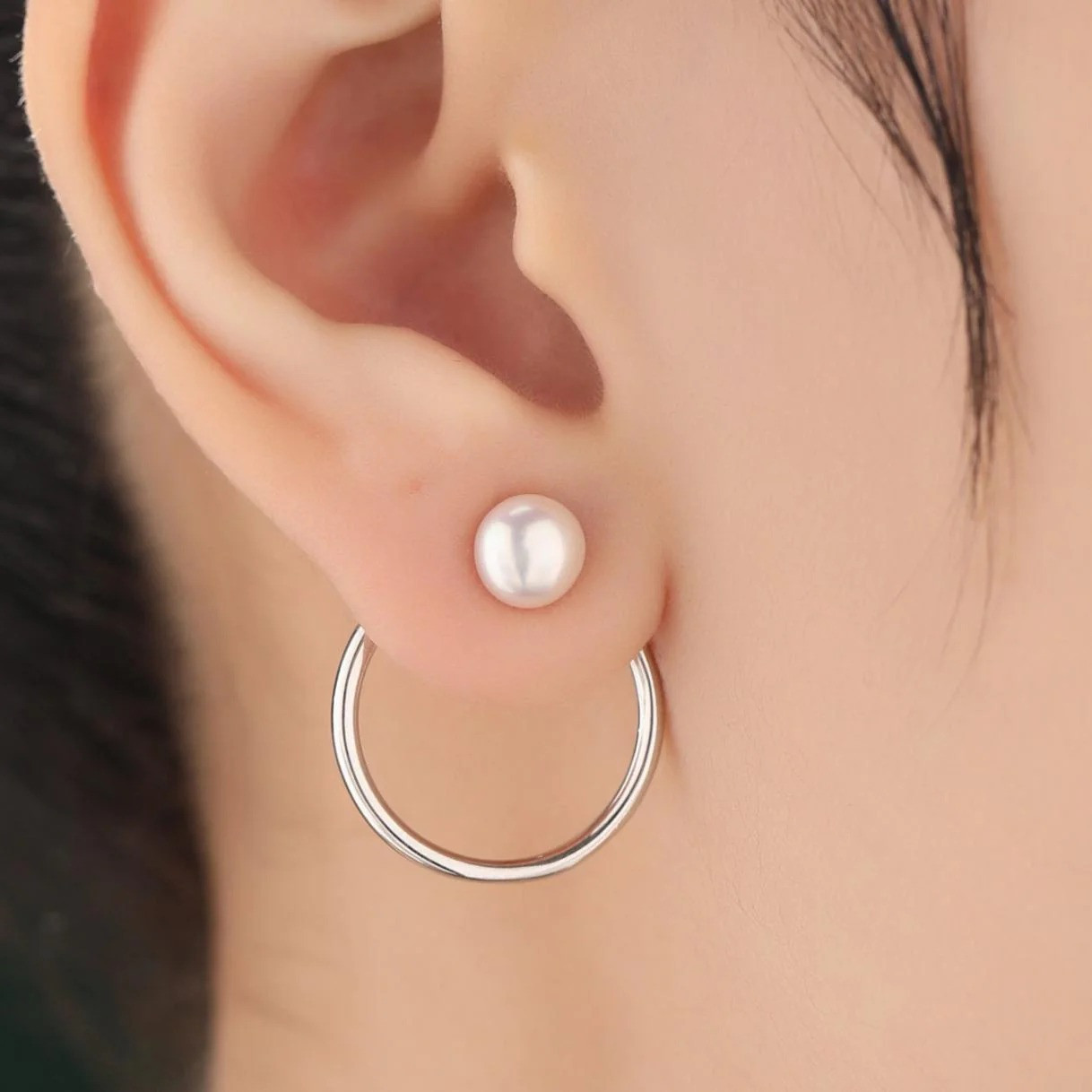Natural Freshwater Pearl Ear Jacket