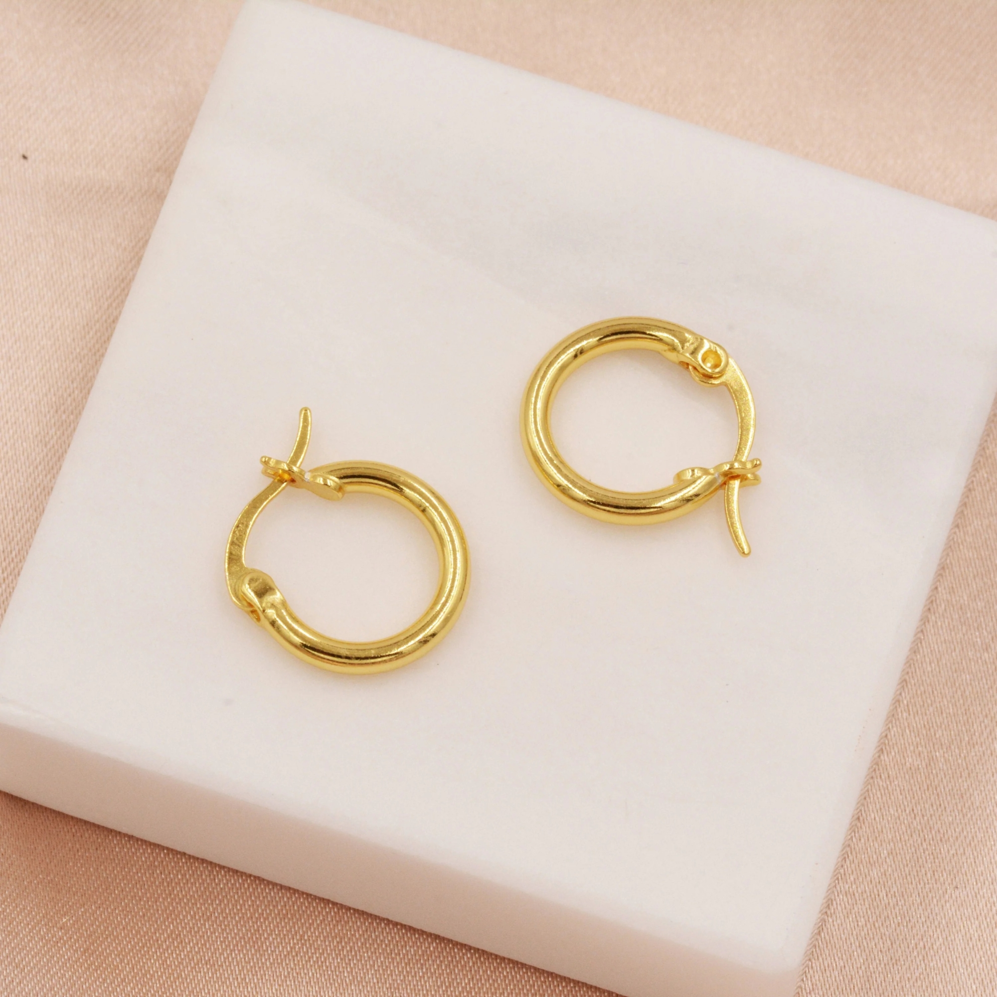 Pair of Minimalist Huggie Hoop Earrings