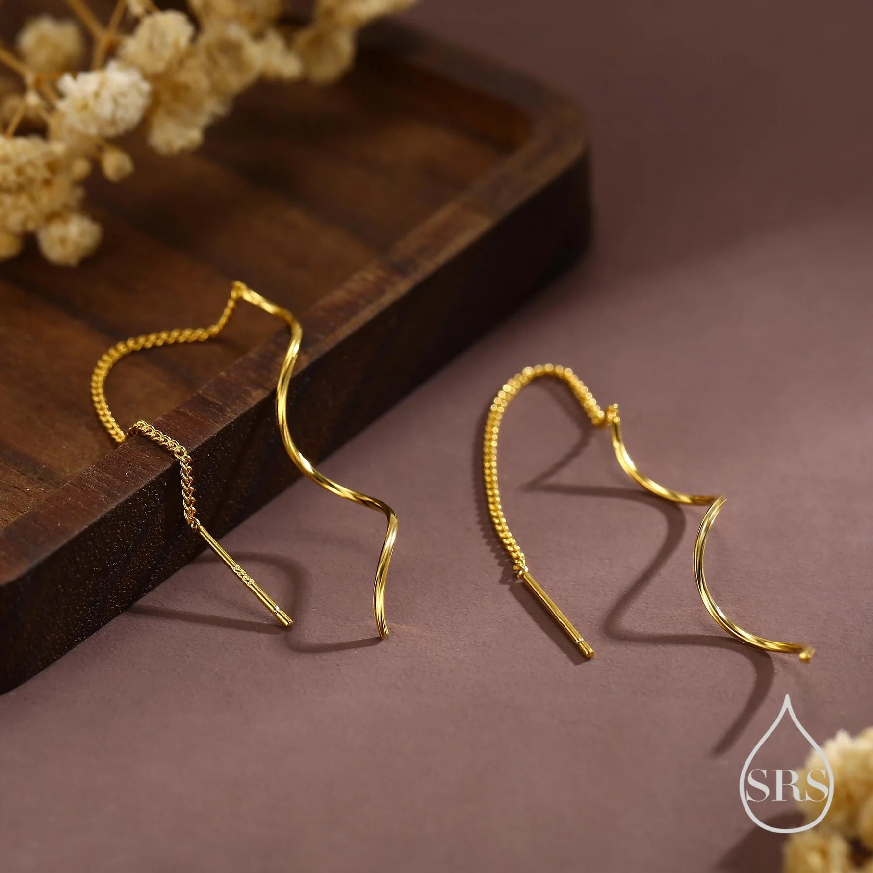 Sterling Silver Swirl Design Ear Threaders - Image 6