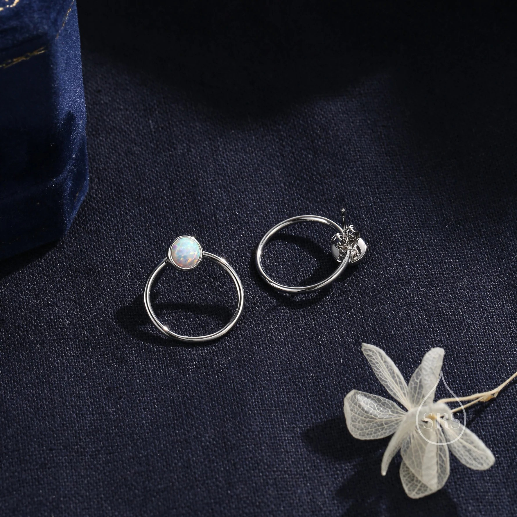 Double Circle White Opal Ear Jacket - Image 6