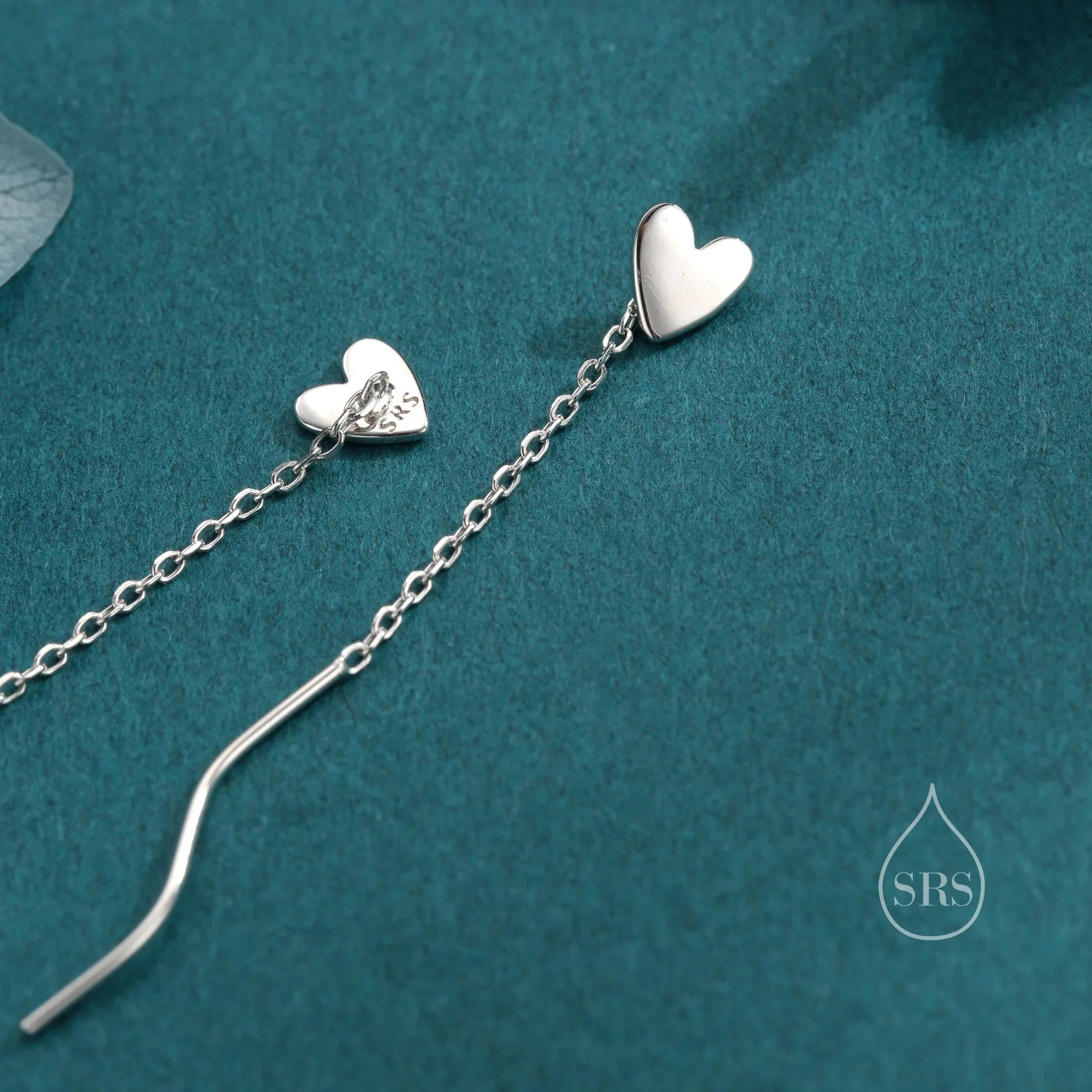 Delicate Heart Threader Earrings - Image 7