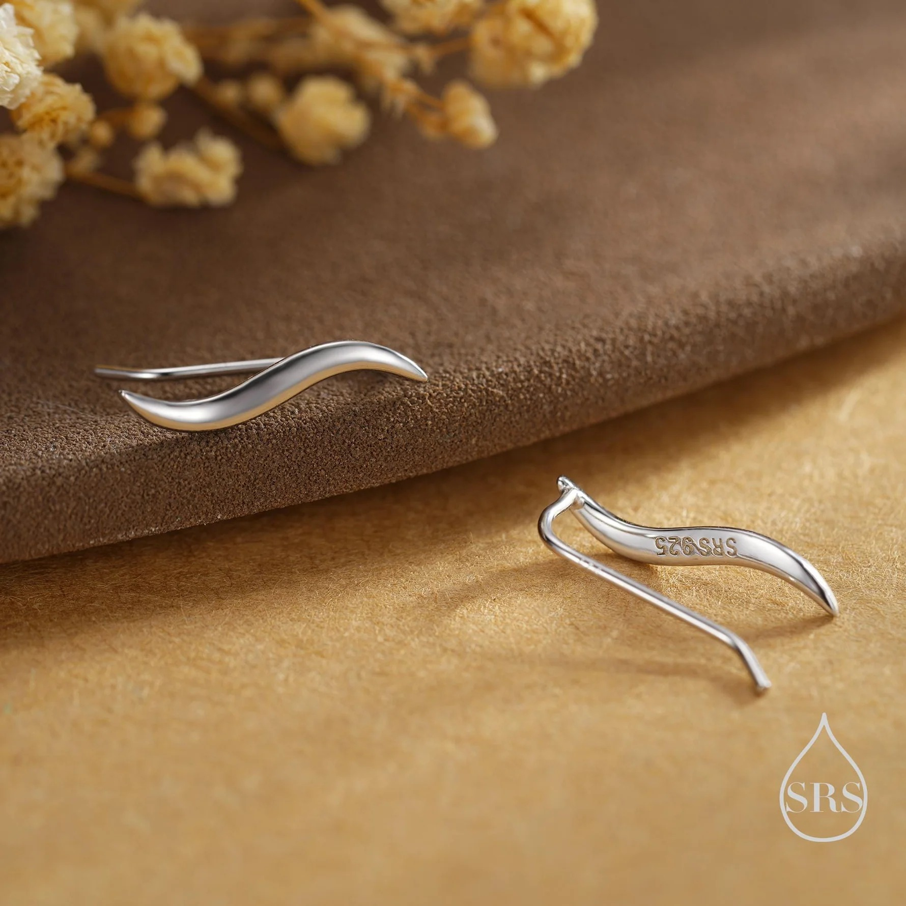 Minimalist Wave Crawler Earrings - Image 6