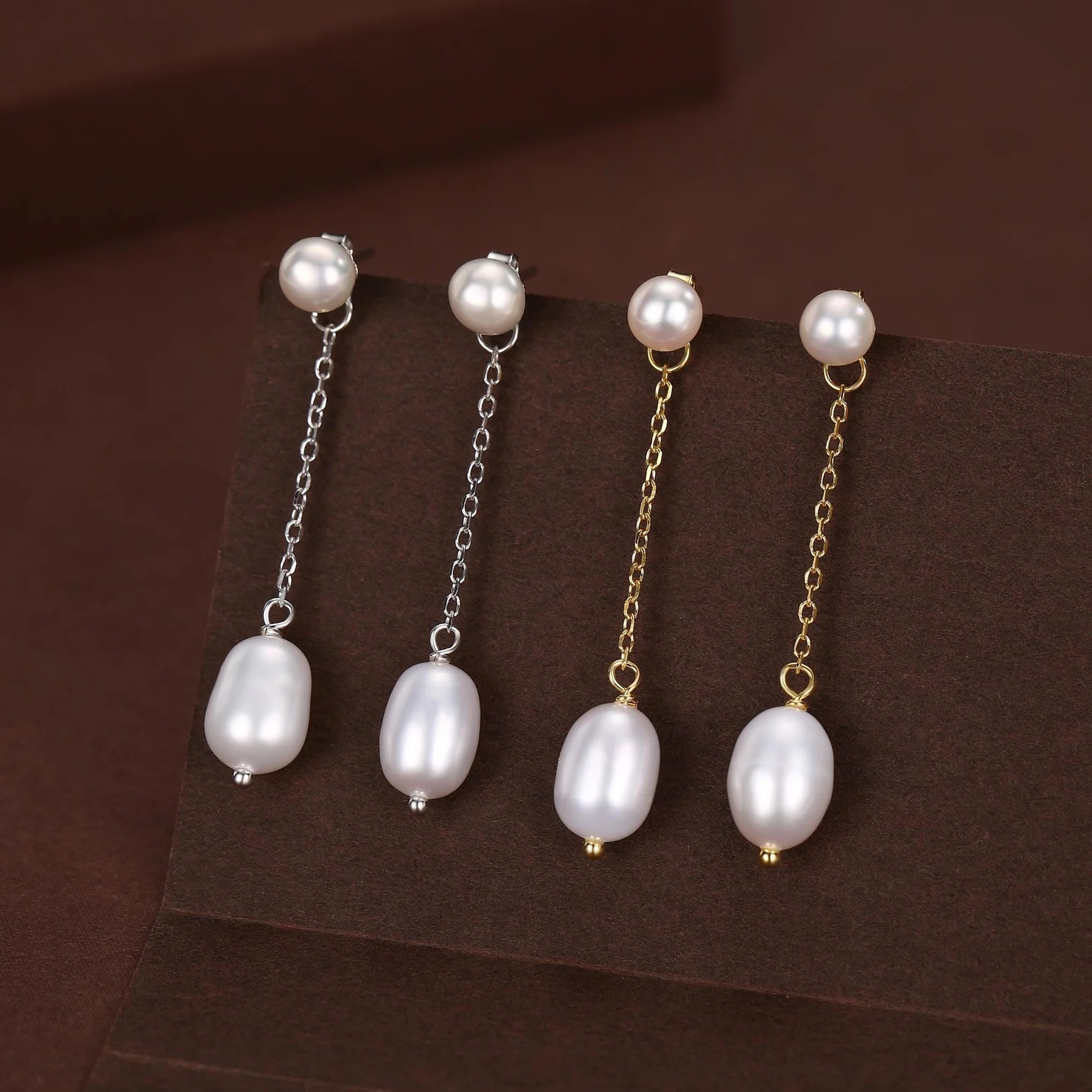 Natural Freshwater Pearl Ear Jacket Earrings - Image 4