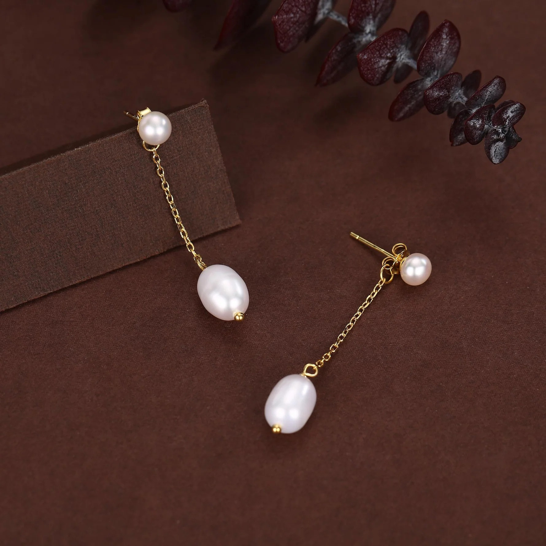 Natural Freshwater Pearl Ear Jacket Earrings - Image 5