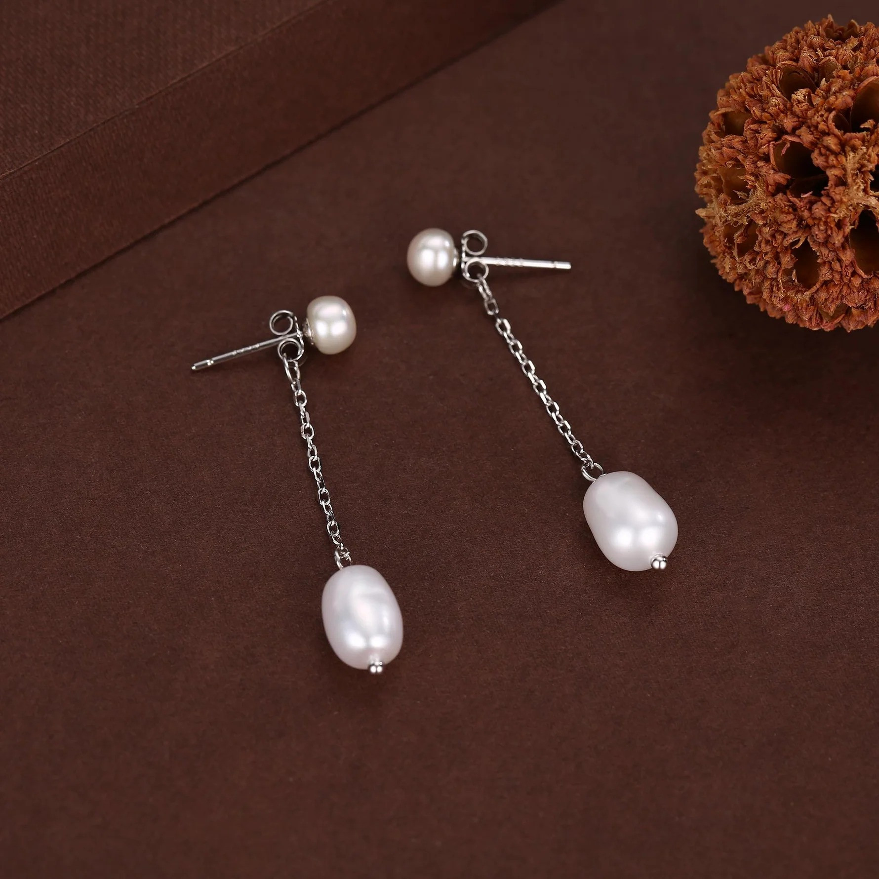 Natural Freshwater Pearl Ear Jacket Earrings - Image 6