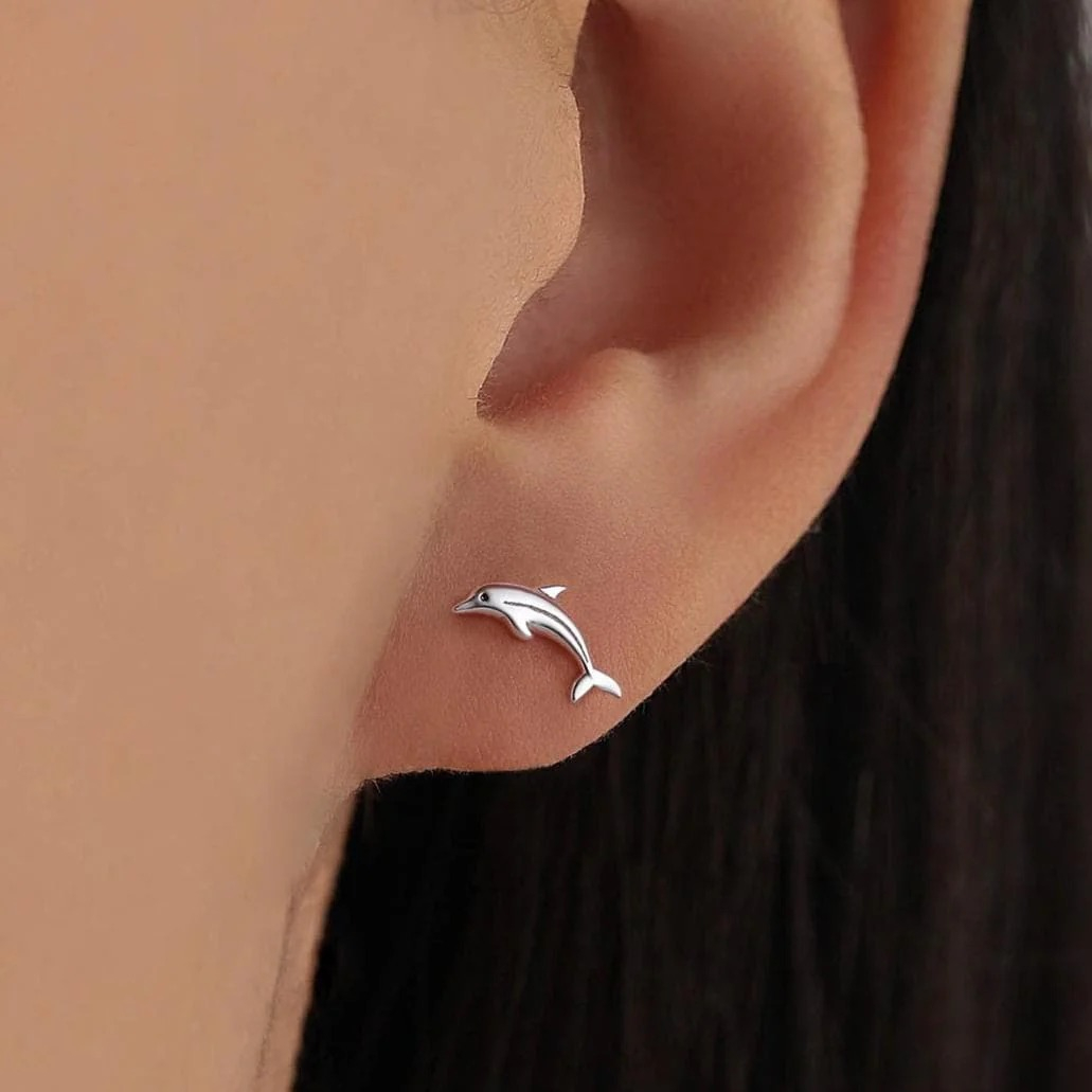 Dolphin Screw Back Earrings