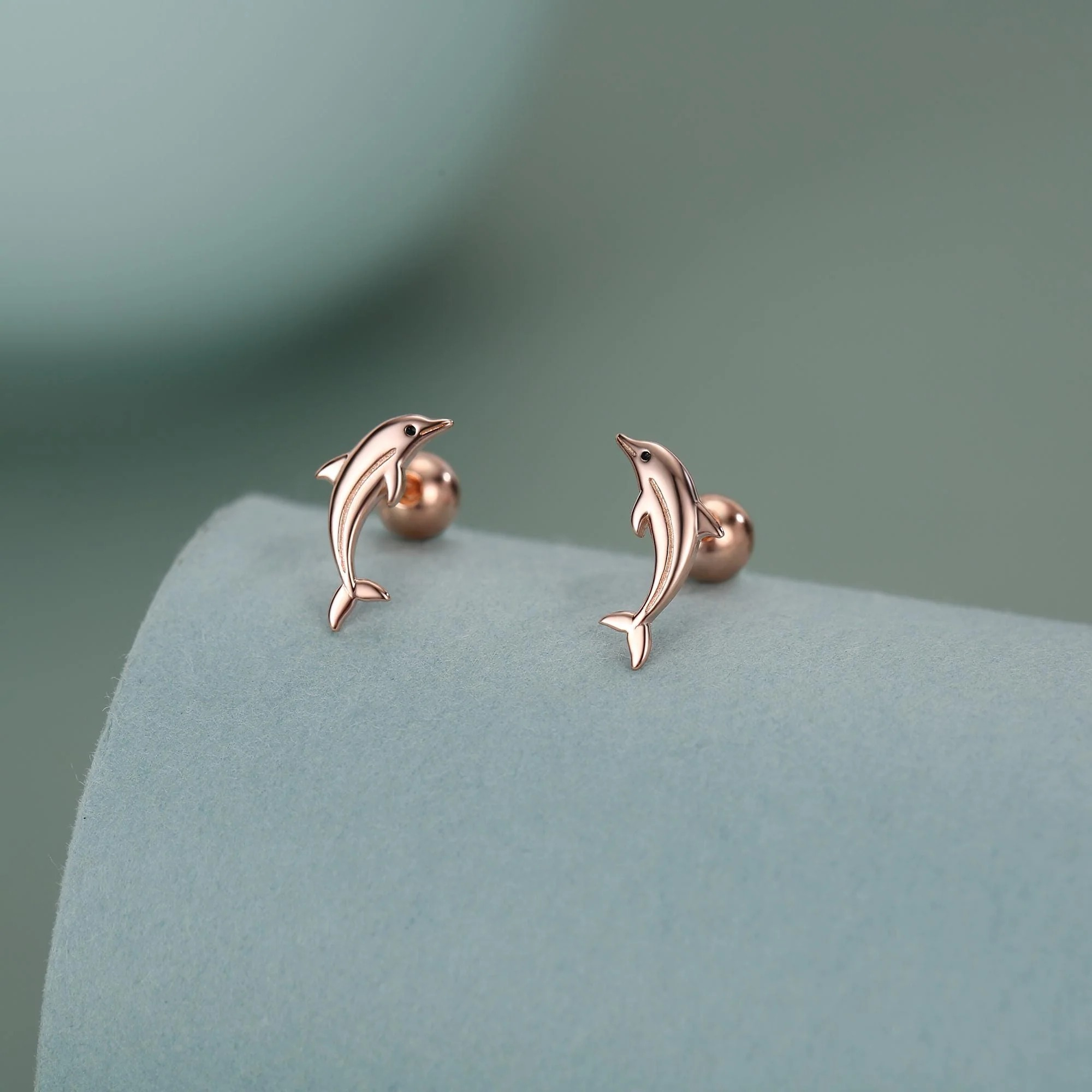 Dolphin Screw Back Earrings - Image 5