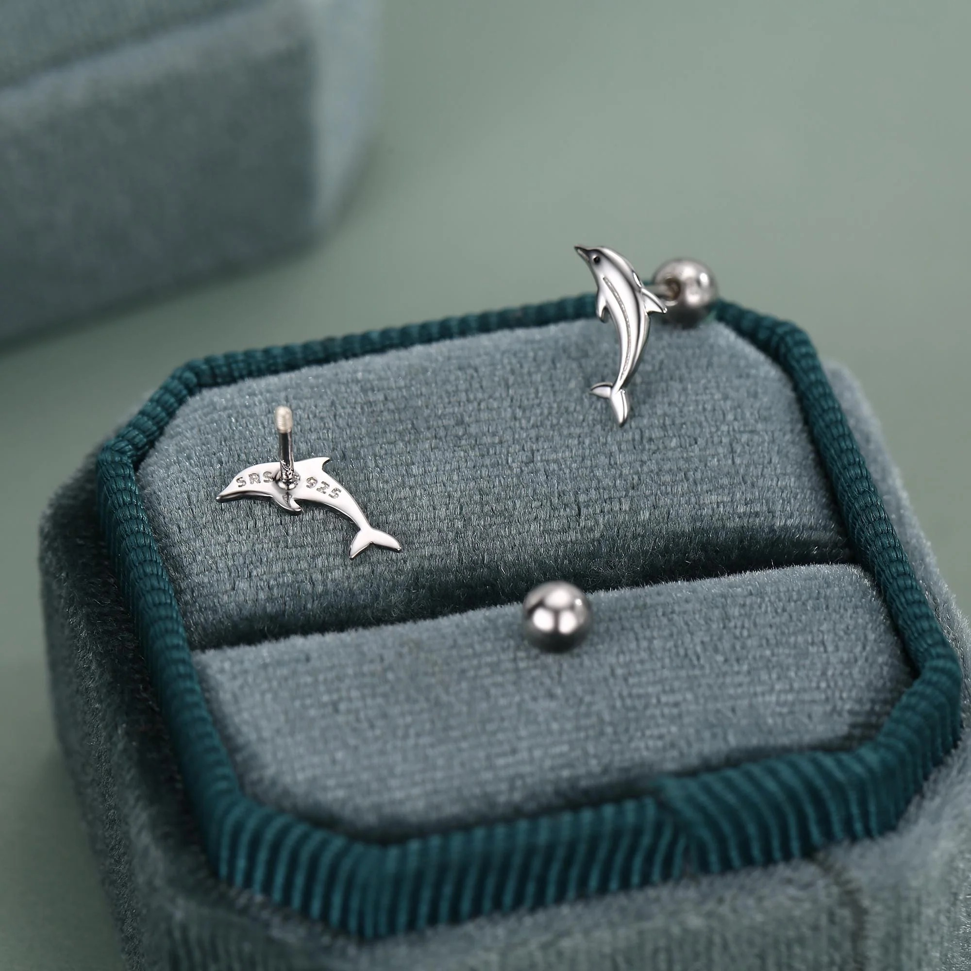 Dolphin Screw Back Earrings - Image 7