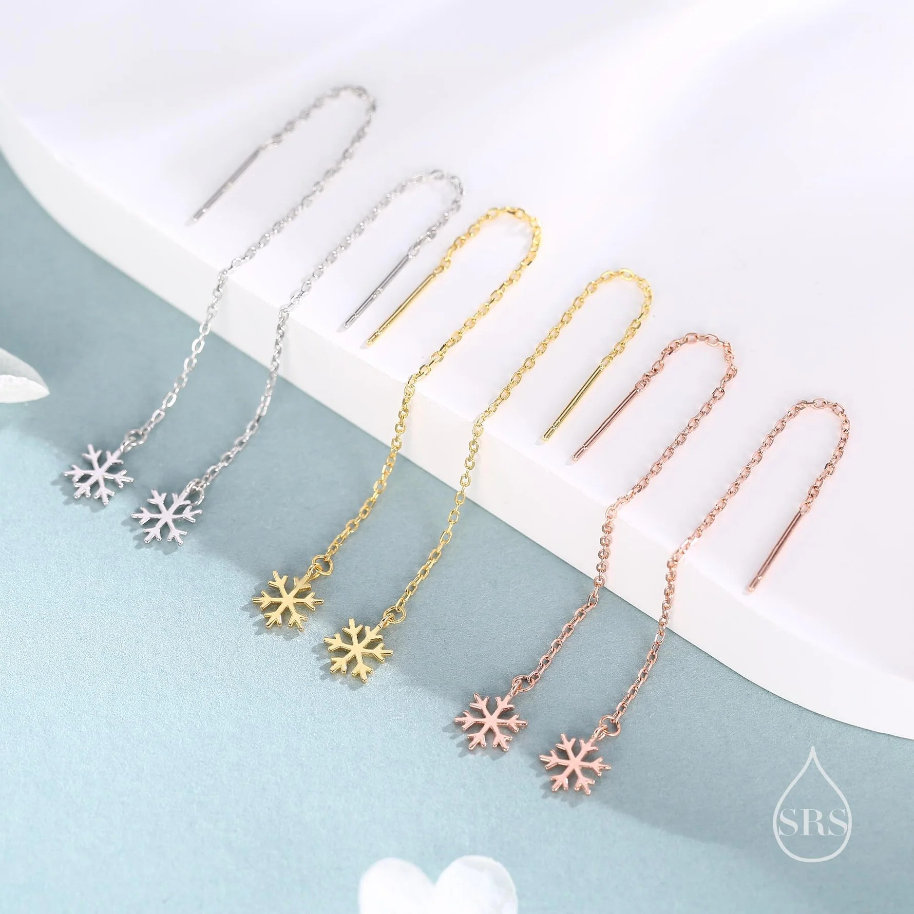 Snowflake Threader Earrings - Image 5