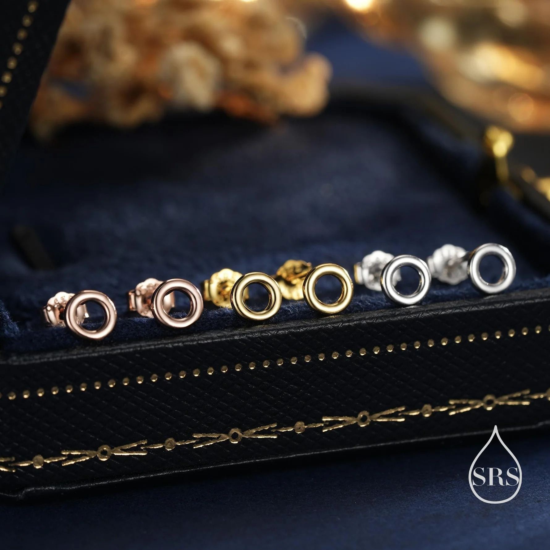 Tiny Open Circle Stud Earrings - Image 4