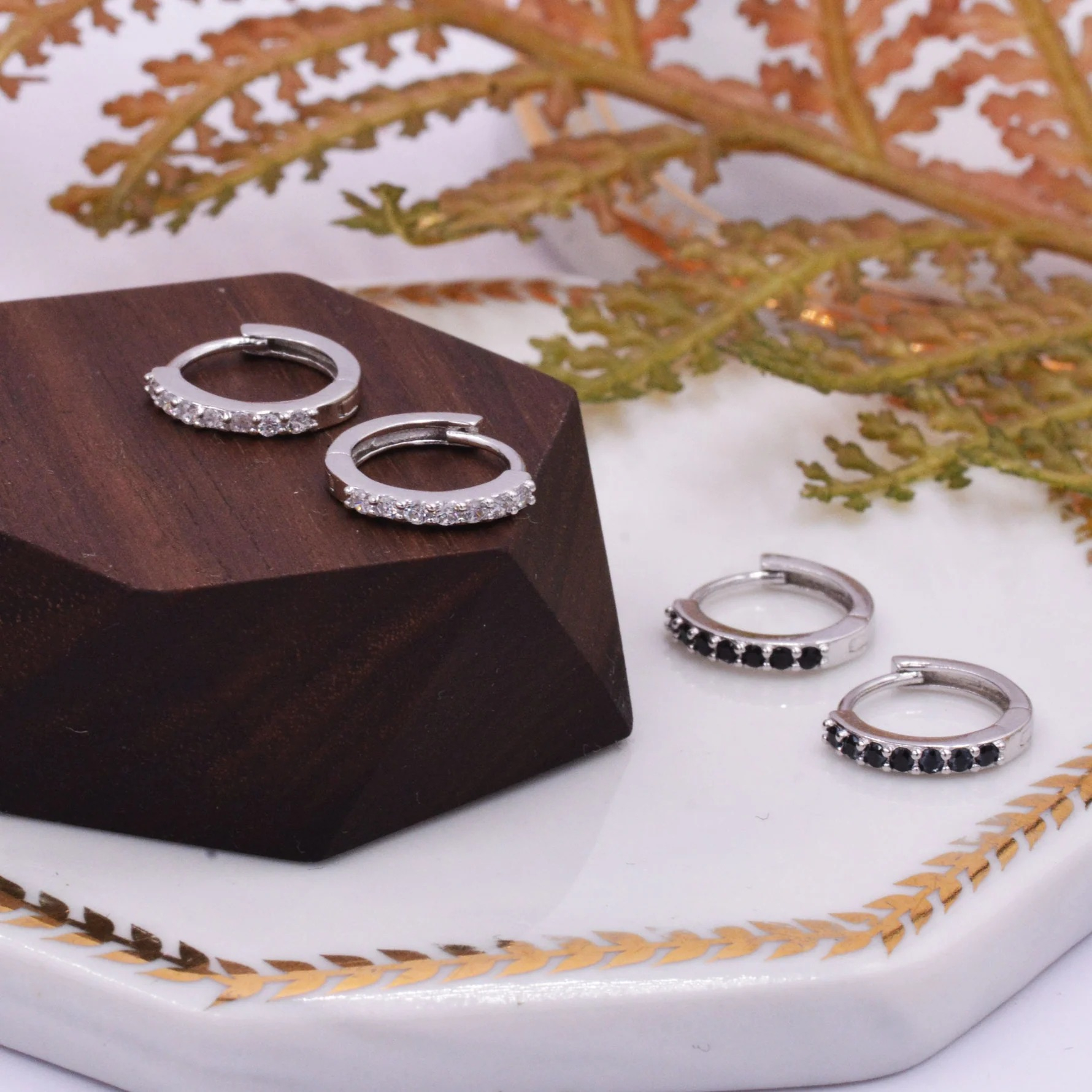 Pair of Minimalist Huggie Hoop Earrings - Image 2