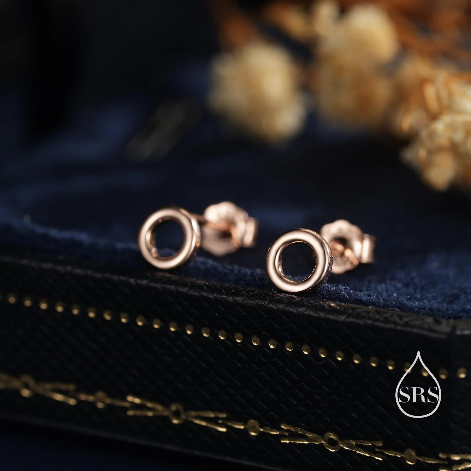 Tiny Open Circle Stud Earrings - Image 6